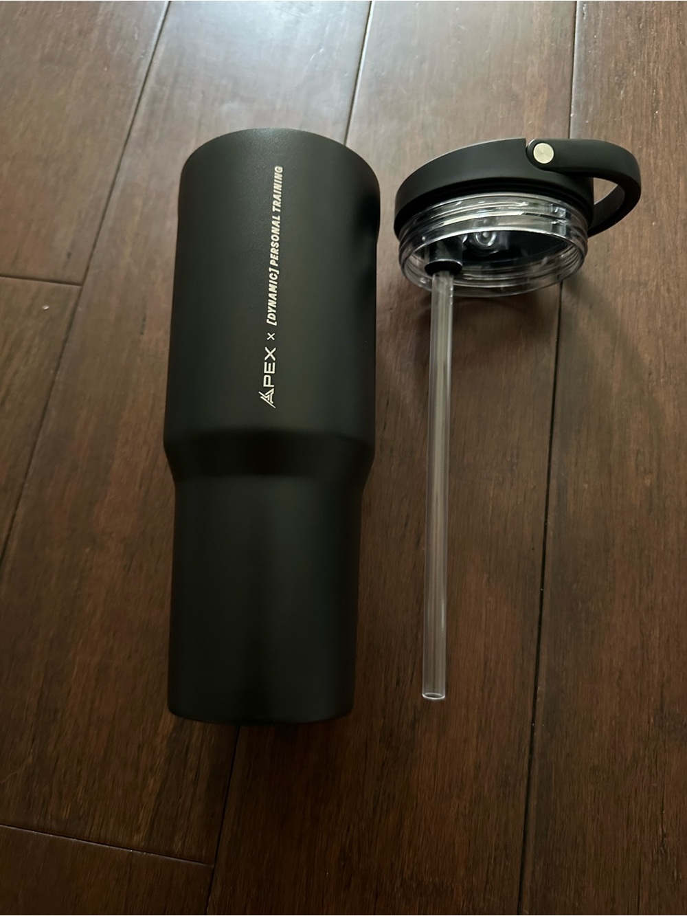 Apex Black Stainless Insulated Tumbler with Clear Straw Lid